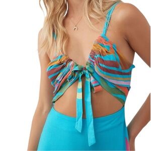 O’ NEIL Salma Maxi dress size S cut out aquamarine beachy boho summer sundress
